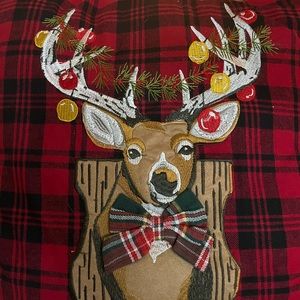 TWO deer holiday Christmas cushions from Kohls Brand new.